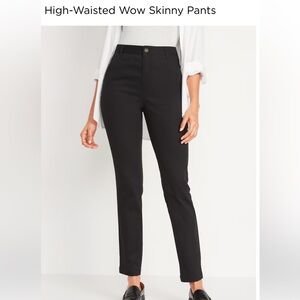NWT OLD NAVY High-Waisted Wow Skinny Pants soft chino casual slacks black 12 gap